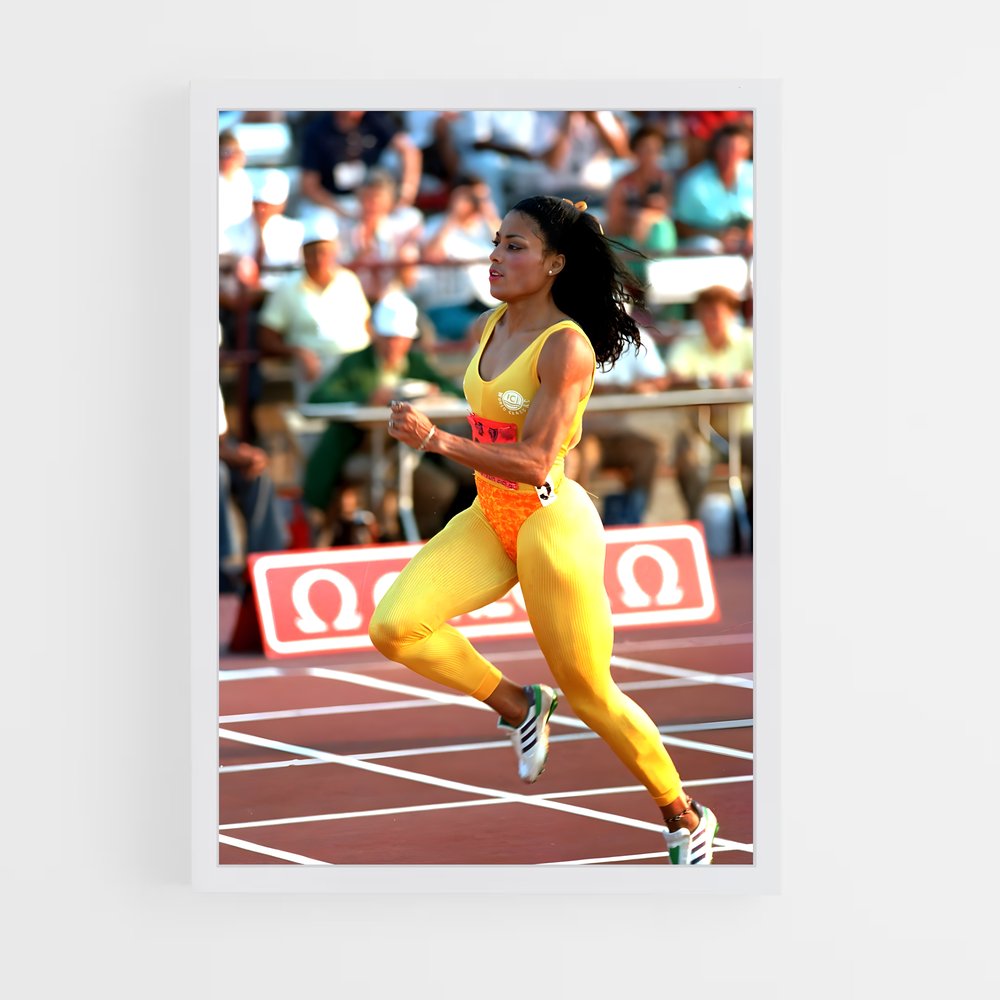 Poster La Flamme Jaune – affiche Athlétisme (vue 3)